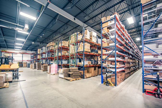 enterprise warehouse with IT hardware